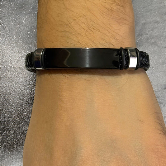 Pulsera caballero Kronos negro/negro