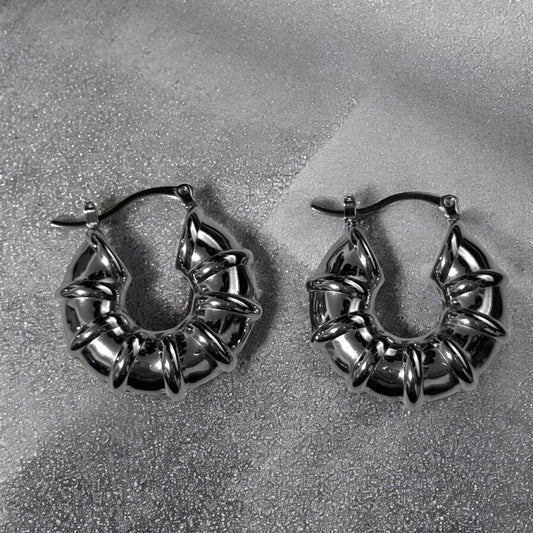 Arete arracada Aracely plateado