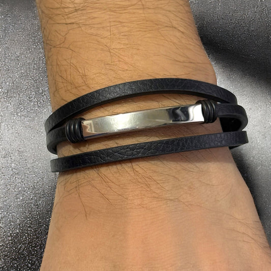 Pulsera caballero Ares negro/plateado