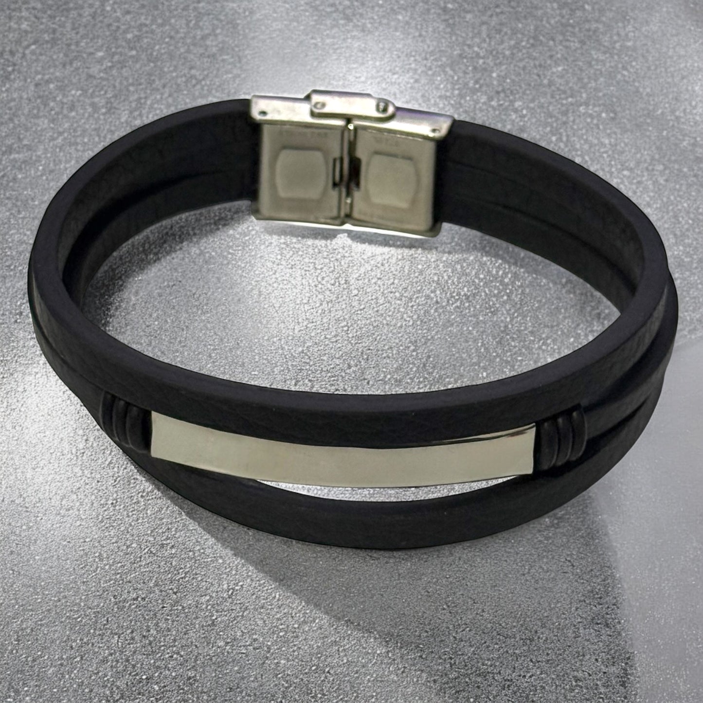 Pulsera caballero Ares negro/plateado
