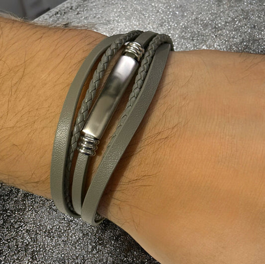 Pulsera caballero Virtus gris/plateado