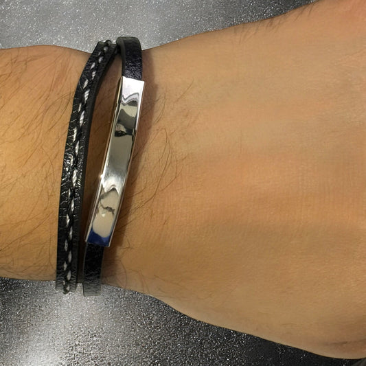 Pulsera caballero Lux F negro/blanco