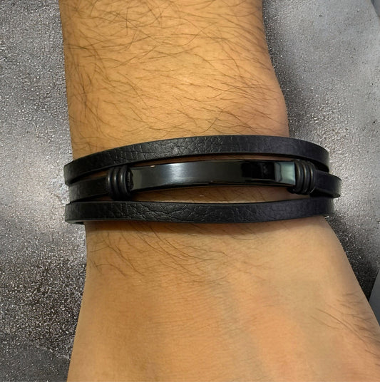 Pulsera caballero Ares negro/negro