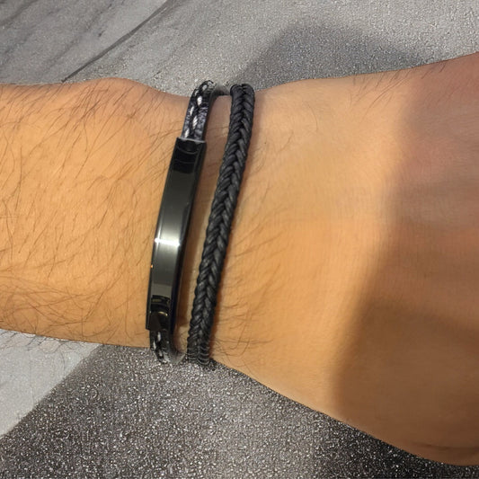 Pulsera caballero Lux A negro/blanco