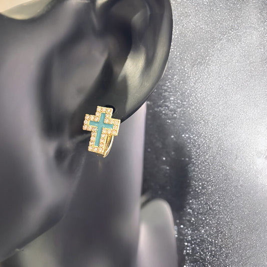 Huggie Cruz Zirconia Azul