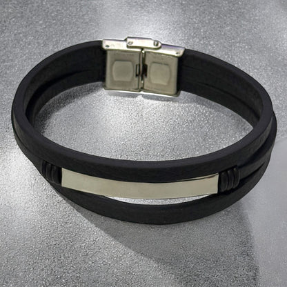 Pulsera caballero Ares negro/plateado