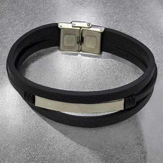Pulsera caballero Ares negro/plateado
