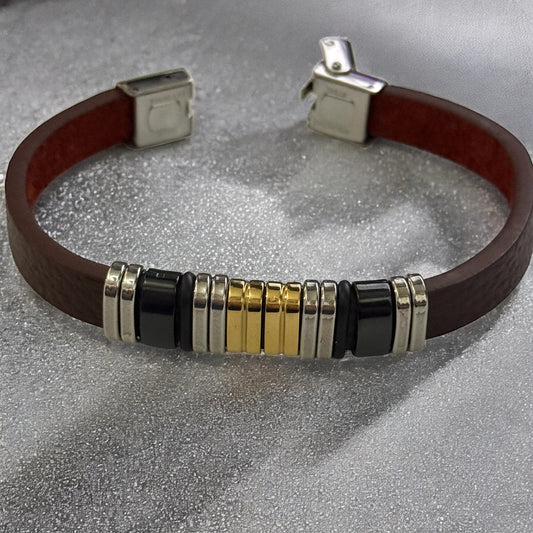 Pulsera caballero Bravo café