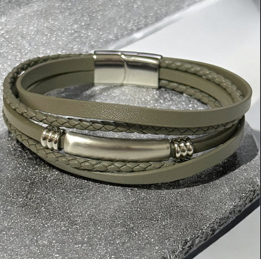 Pulsera caballero Virtus gris/plateado
