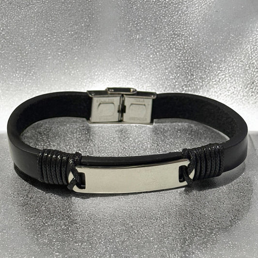 Pulsera caballero Titán negro/plateado
