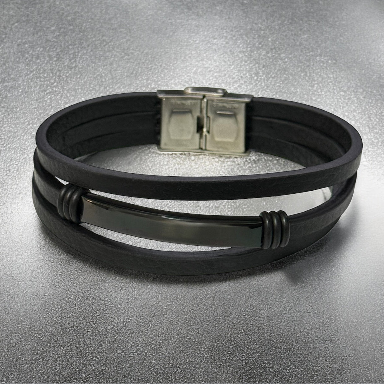 Pulsera caballero Ares negro/negro