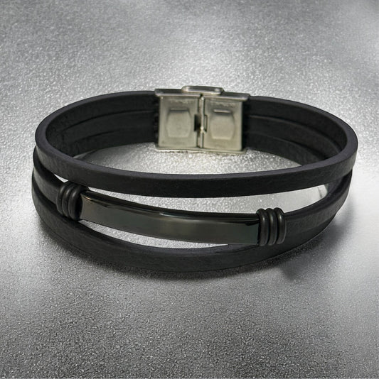 Pulsera caballero Ares negro/negro