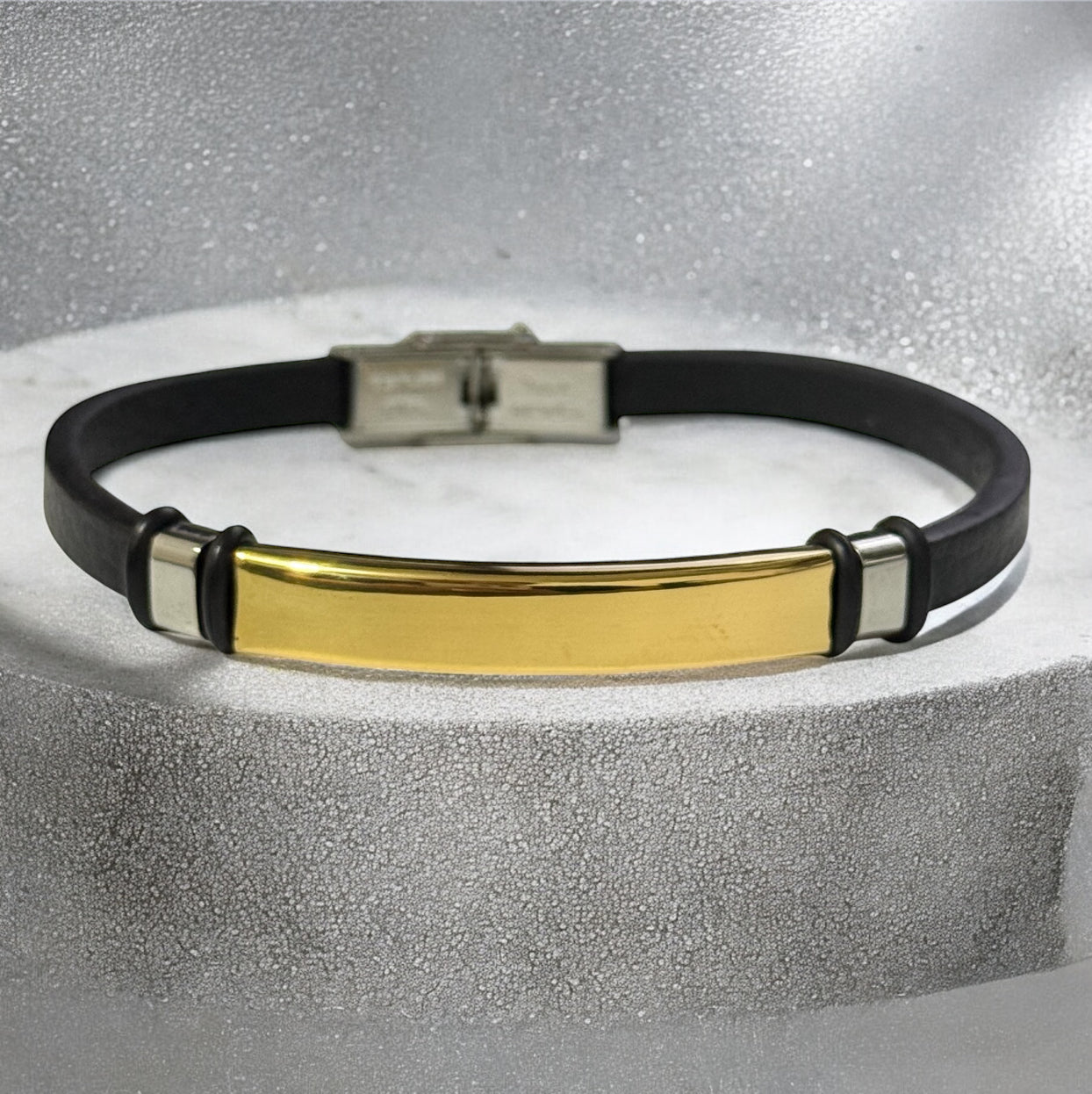 Pulsera caballero Rex negro/plateado/dorado