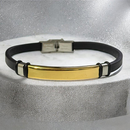 Pulsera caballero Rex negro/plateado/dorado