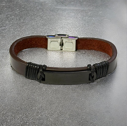 Pulsera caballero Titán café/negro