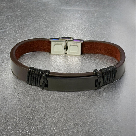 Pulsera caballero Titán café/negro