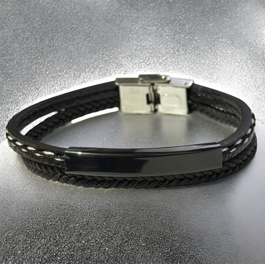 Pulsera caballero Lux A negro/blanco