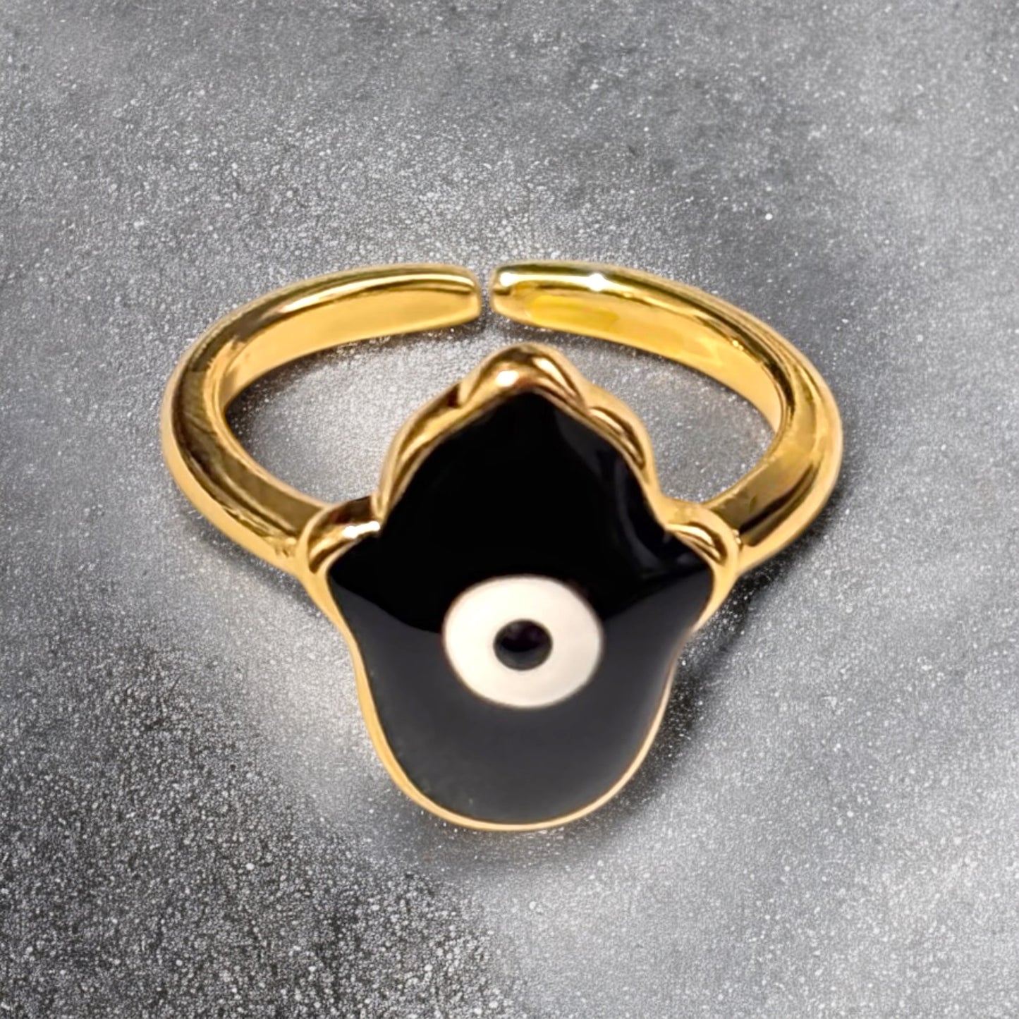 Anillo ojo turco negro ajustable