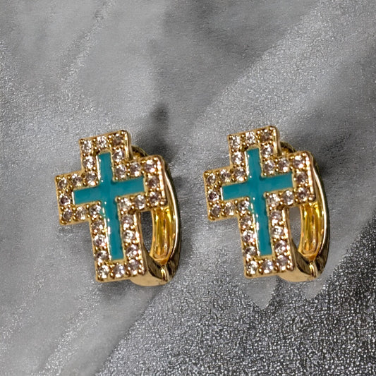 Huggie Cruz Zirconia Azul
