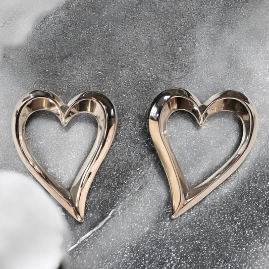 Aretes Gran Corazón plateado